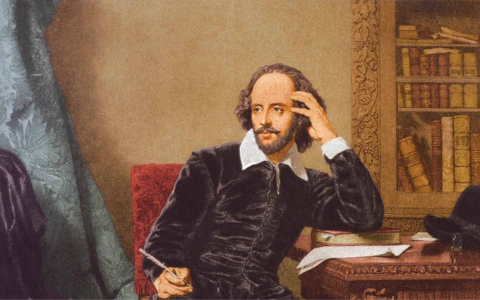 An 18th-century coloured engraving depicting William Shakespeare. Credit: Pictorial Press Ltd.
