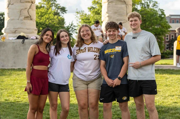 A group of students pose for a photo.