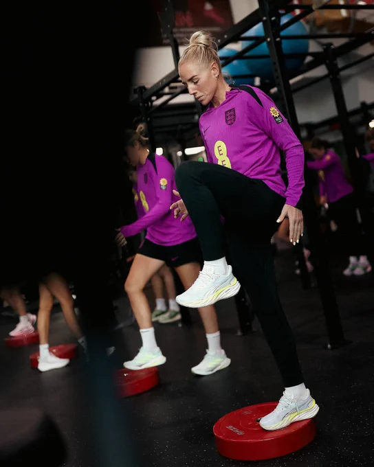 Alex Greenwood in the gym. 
