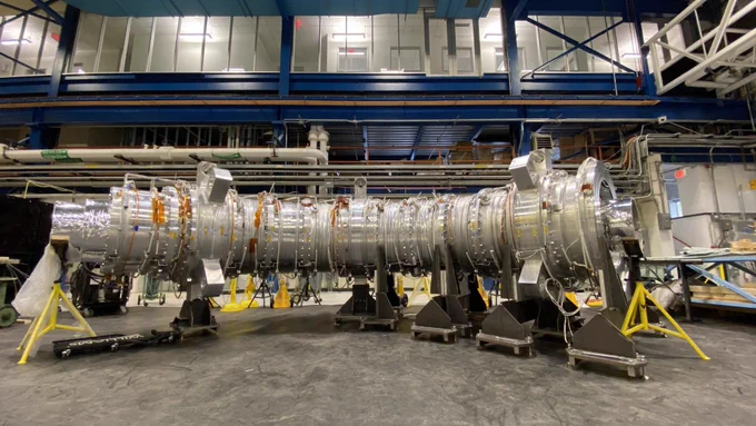 Image shows seven superconducting units that make up the first part of the muon transport solenoid at Mu2e. https://news.fnal.gov/2020/11/one-step-closer-mu2e-reaches-milestone-in-construction-of-novel-experiment/