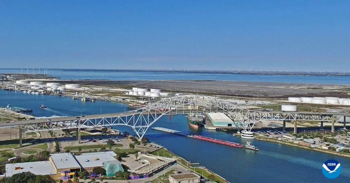 The inner harbor of the Port of Corpus Christi, Texas.