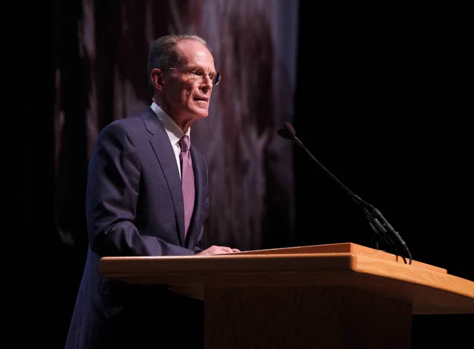President Geoffrey S. Mearns speaks at 2025 Fall Convocation.