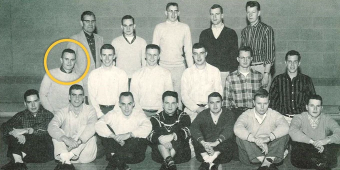 Gene Novotny, as pictured with the Iowa men's golf team, competed in every regular season meet as a sophomore.