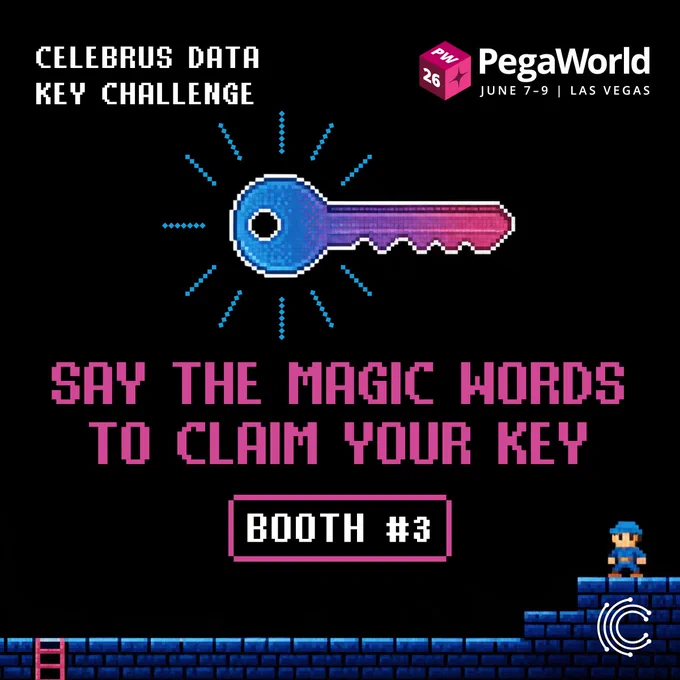 The Celebrus Data Key Challenge is live at PegaWorld. Stop by Booth #3 and say the magic words to unlock your key!