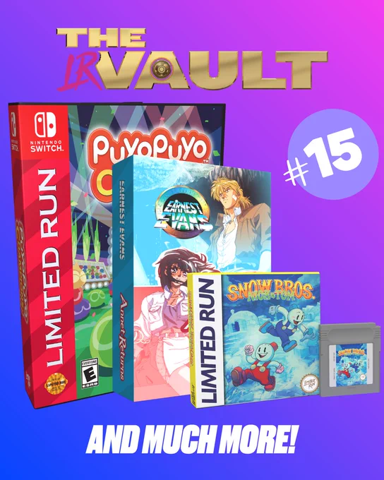 The Vault Drop #15. PuyoPuyo Champions CE, Earnest Evans and Annette Returns CE, Snow Bros Nick and Tom for GB. And much more!