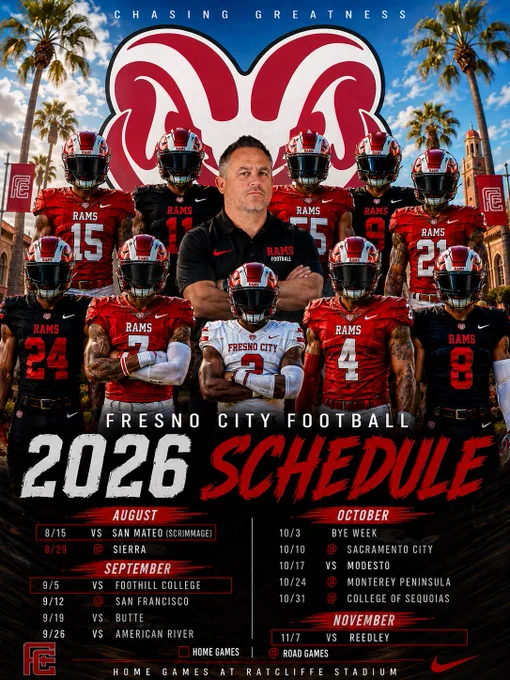 Mark your Calendars!  Fresno City College 2026 Schedule