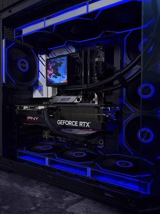 Ryzen 7 7800x3d
Pny Rgb Epic-X Rtx 5070 TI 16GB OC
Asus Rog Strix B650-A 
DDR5 32GB G.Skill X5 Flare 6000mhz cl36
2TB XPG 
Thermalright Peerless Vision 360mm
Majesty 750w gold 
Majesty Mid Mavera Pro