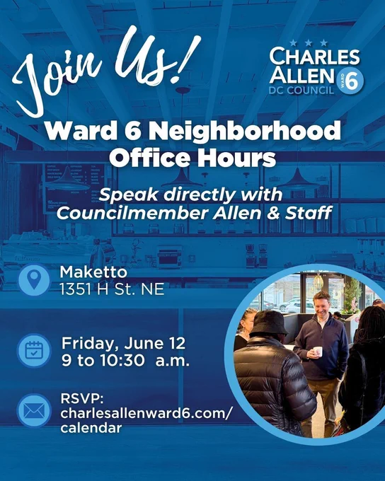 Office Hours Graphic: Friday, June 12, 9 to 10:30 a.m., at Maketto (1351 H St. NE)