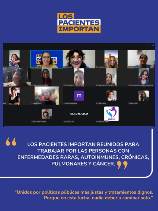 ⚠️ Como cada semana, representantes del colectivo Los Pacientes Importan reunidos para trabajar en pro de los derechos de las personas con enfermedades raras, huérfanas, autoinmunes, crónicas y pulmonares.

Organizando nuevas actividades 🤗

#QueNadieSeQuedeAtrás #NoSomosInvisibles #LosPacientesImportan 👍