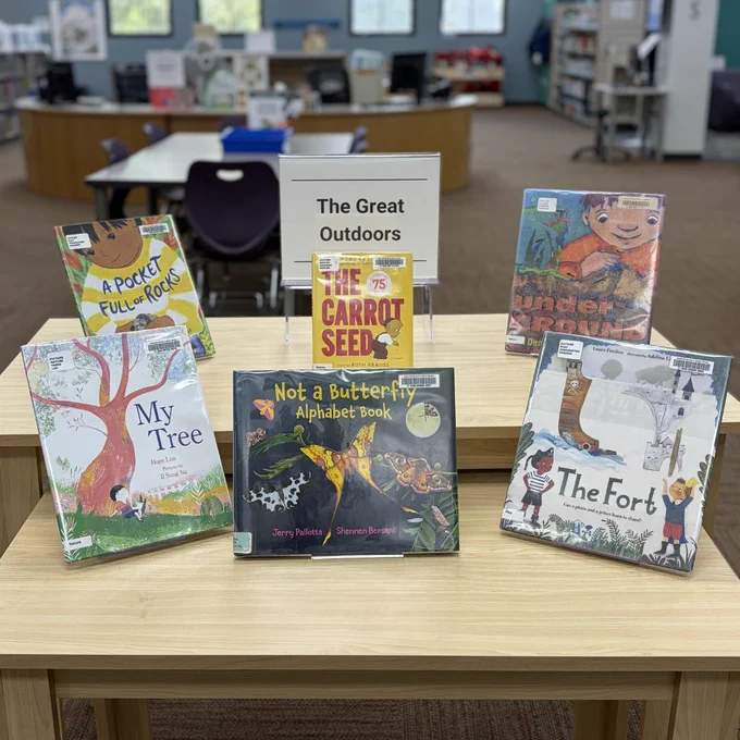 The Great Outdoors book display.