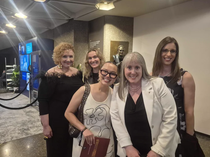 Five Compass Rose staff members pose for a photograph at the Governor General's Performing Arts Awards event.