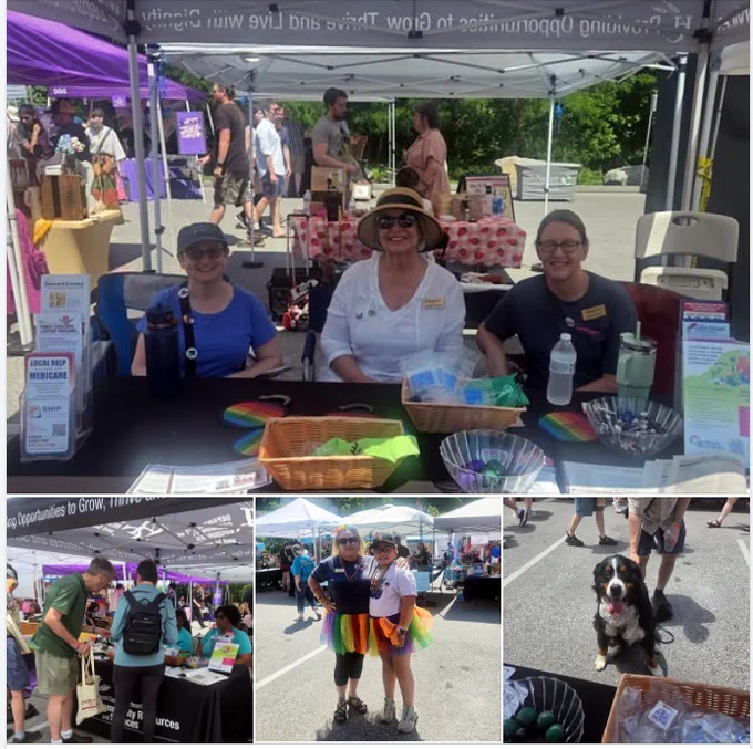A collage of photos from DCRS' booth at the OEC PRIDE Festival held Saturday, June 6 in Old Ellicott City. 