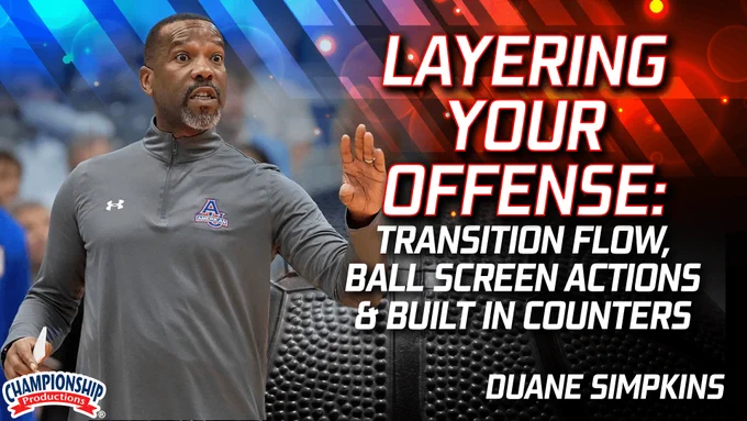 Install a layered offensive system that creates pace, spacing, and responds to every defensive adjustment.

Learn how to organize transition and spacing to create quality scoring chances in the first seven seconds
See how to layer ball screens, Get actions, and create a connected offensive system
Gain clear penetration rules that maintain spacing and generate driving and kick-out opportunities
Learn how to flow seamlessly from transition into half-court actions without slowing offensive tempo
See how to build counters and secondary options that keep the offense effective against defensive adjustments