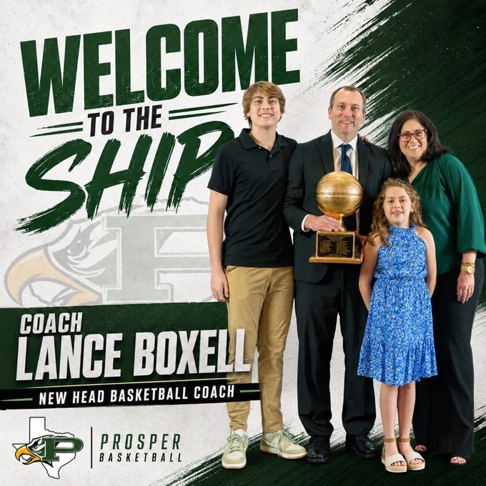  welcome Lance Boxell to Prosper High School!