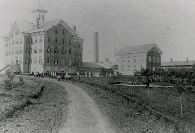 Former Central Hall and chapel on the Iowa State Normal School campus