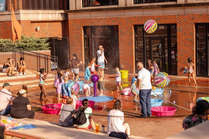 Water games at the Student Union.