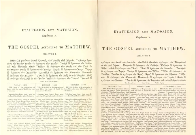 Greek, Latin, English - the Hexapla 