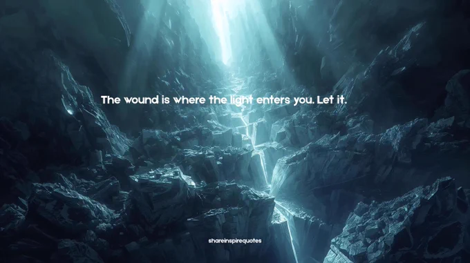The wound is where the light enters you. Let it.
