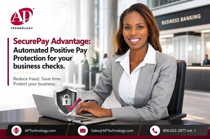 #SecurePay is automated Positive Pay fraud protection for your #check payments. Installs in minutes and works with all accounting systems. No more check format errors. Recommended by banks and brought to you by #APTechnology. Ask for a demo. https://www.aptechnology.com/positive-pay.html