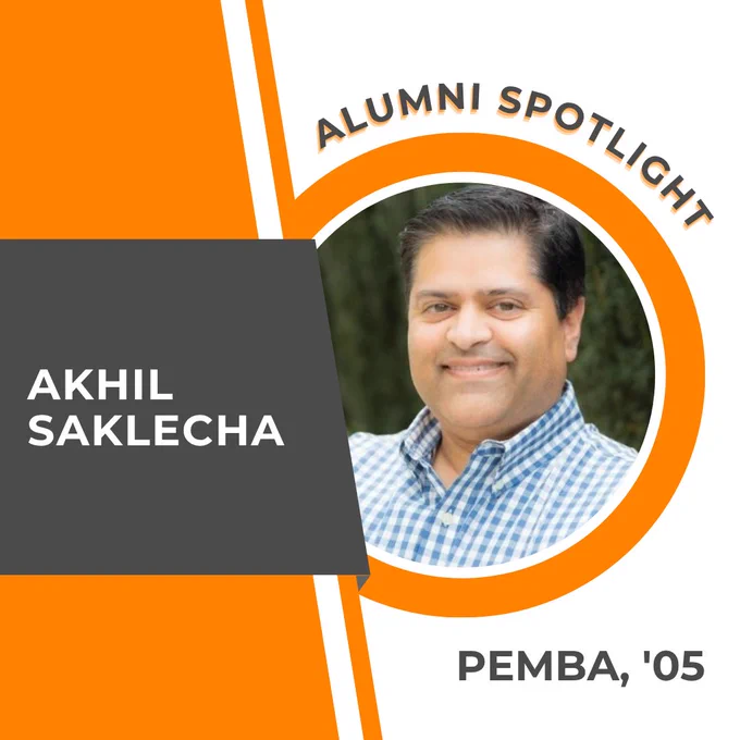 Alumni spotlight featuring Akhil Saklecha from Pemba, class of 2005.