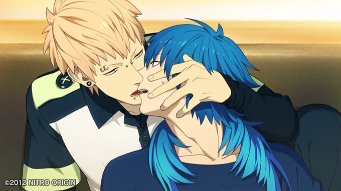『DRAMAtical Murder(ドラマティカルマーダー)』イベントスチル：ノイズ、蒼葉とディープキス