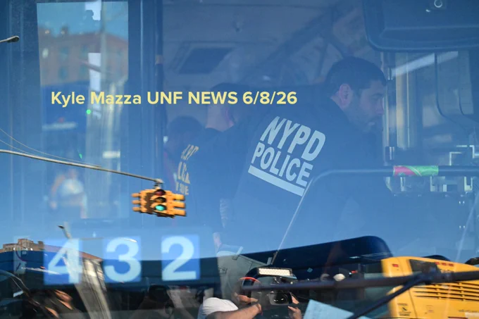 Blood and a shell casing is seen inside of an MTA Bx36 bus after a 41-year-old man was fatally shot inside the bus in the area of White Plains Road and East Tremont Avenue, Bronx, New York, USA, June 8, 2026. Monday afternoon at approximately 2:33 PM the fatal shooting transpired aboard the MTA bus. There are no arrests and the investigation is ongoing. The identity of the deceased is being withheld pending proper family notification.