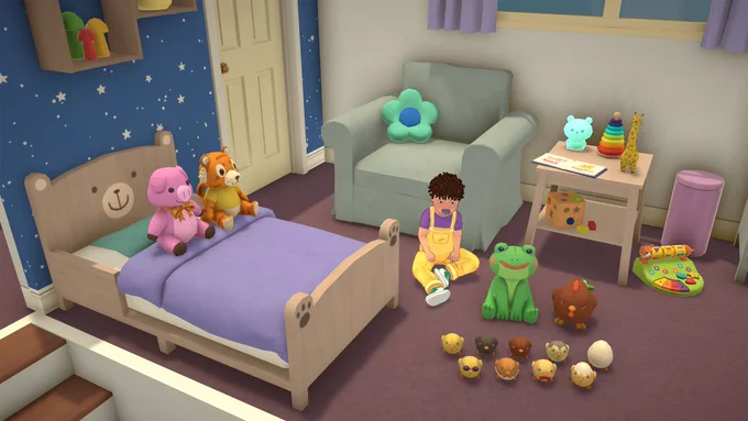 A room in Paralives built to look like the nursery in the final level