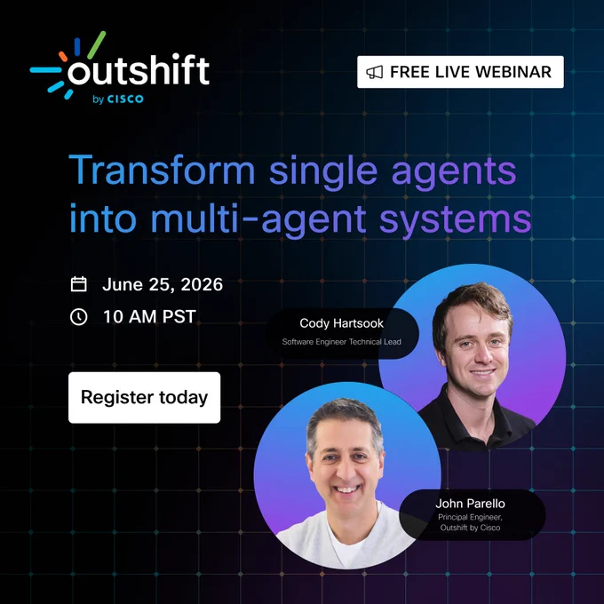 Promotional graphic for Outshift by Cisco online webinar