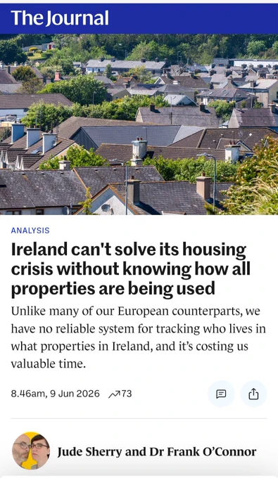 "Because without changing how we manage housing data in Ireland, we will continue to run around in circles, getting nowhere closer to filling all the homes in the country and, crucially, ensuring everyone has a home"

@judesherry & my latest in The Journal

#DerelictIreland 