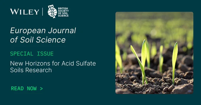 European Journal of Soil Science
Special Issue: New Horizons for Acid Sulfate Soils Research
Read now