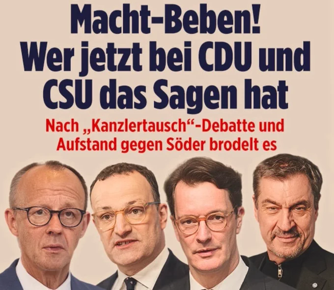 BILD: Macht-Beben! Wer jetzt bei CDU und
CSU das Sagen hat
Nach „Kanzlertausch"-Debatte und Aufstand gegen Söder brodelt es