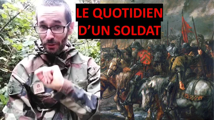 A droite, les chevaliers français avant la bataille d'Azincourt.
(ah et à gauche je prépare une vidéo spéciale, d'où la tenue ;) )