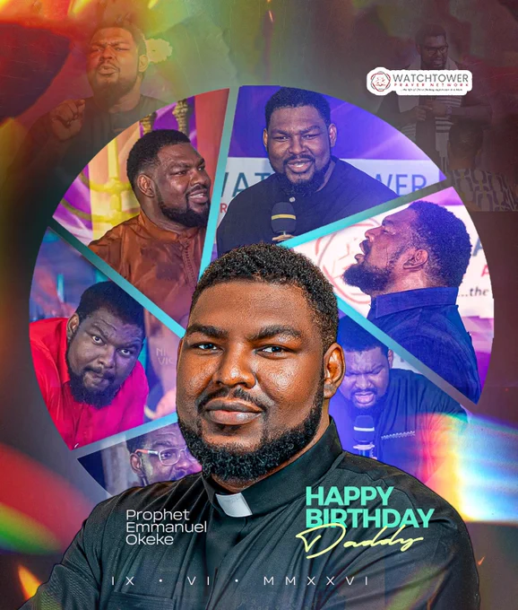 A happy birthday image design for Prophet Emmanuel Okeke