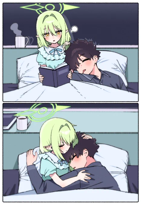 블루아카이브 귀여운 2컷 만화 팬아트
