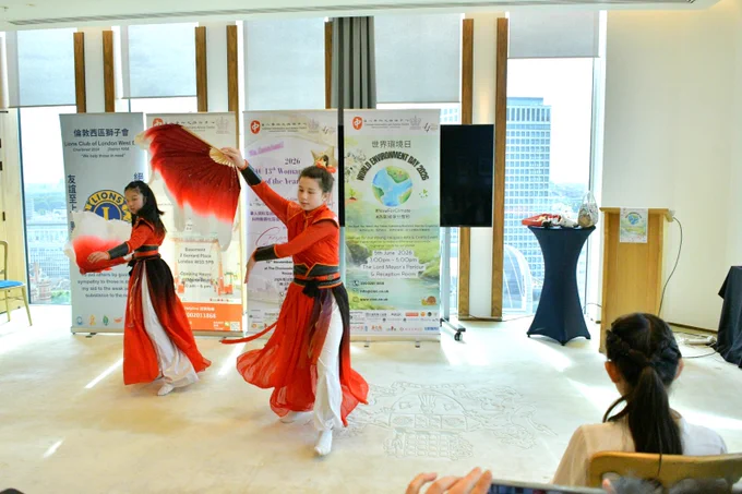 Young dancers performing at the World Environment Day event at Westminster City Hall. 