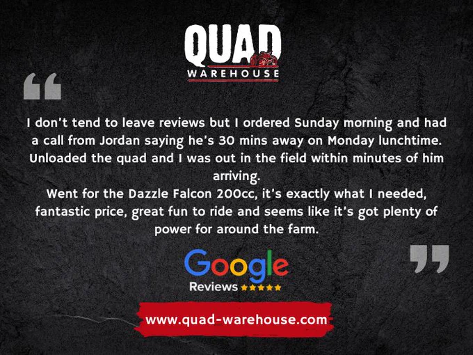 Quad Warehouse Google Review