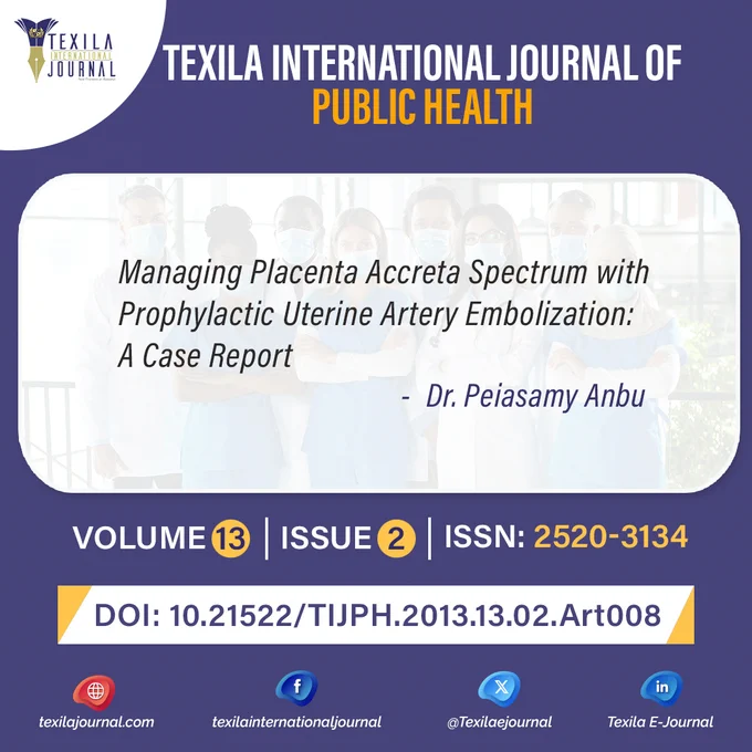Titled: Managing Placenta Accreta Spectrum with Prophylactic Uterine Artery Embolization: A Case Report