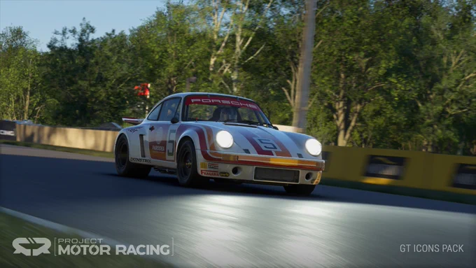 Porsche 911 Carrera RSR 3.0 as rendered in the sim Project Motor Racing 