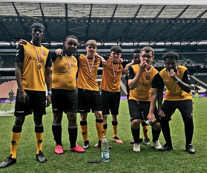 Members of the Wolverhampton Warriors B team.