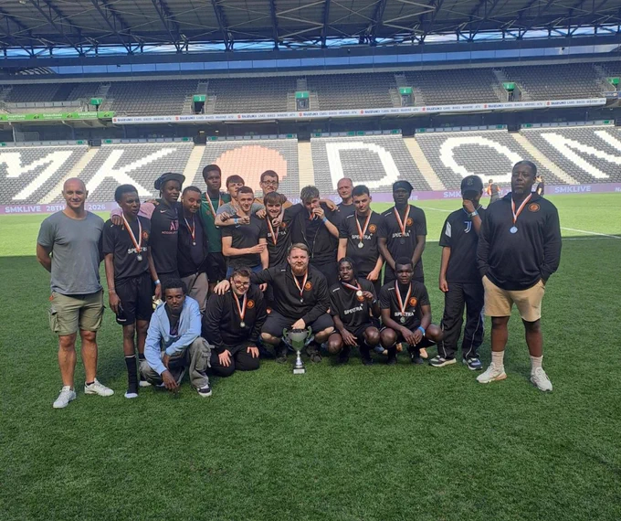 Members of both Wolverhampton Warriors teams at Stadium MK.