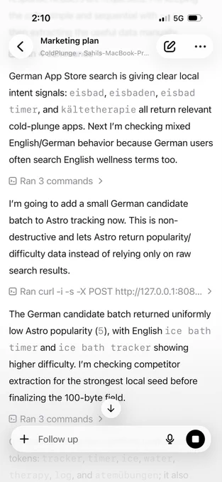 Codex working on Keywords in German language