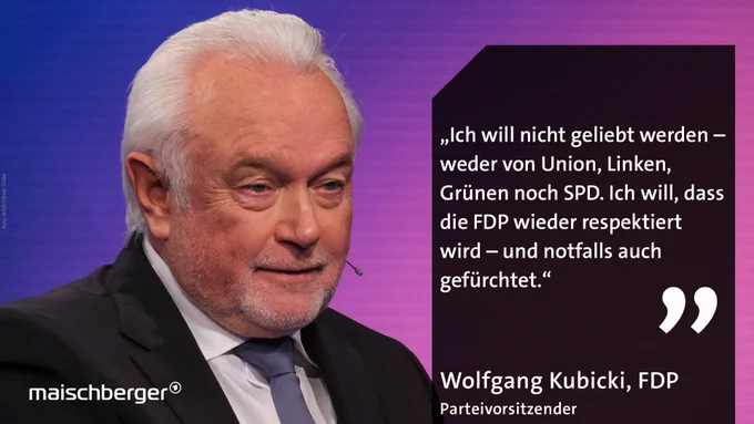 Wolfgang Kubicki sagt: "Ich will nicht geliebt werden – weder von Union, Linken, Grünen noch SPD. Ich will, dass die FDP wieder respektiert wird – und notfalls auch gefürchtet."