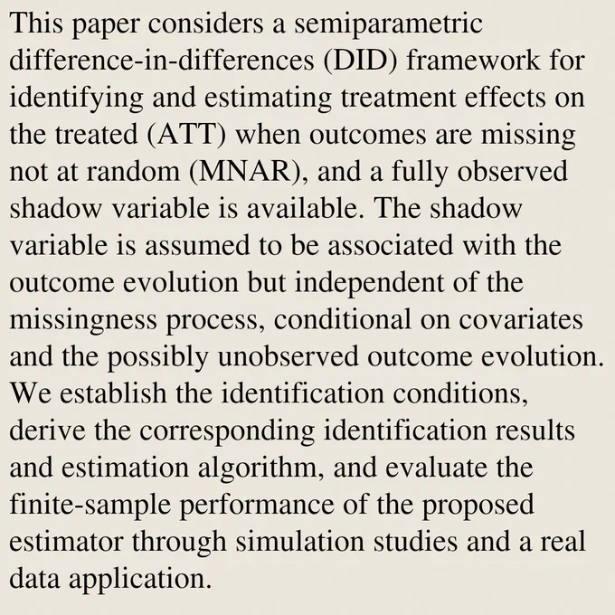 This paper considers a semiparametric difference-in-differences (DID) framework for identifying and estimating treatment effects on the treated (ATT) when outcomes are missing not at random (MNAR), and a fully observed shadow variable is available. The shadow variable is assumed to be associated with the outcome evolution but independent of the missingness process, conditional on covariates and the possibly unobserved outcome evolution. We establish the identification conditions, derive the corresponding identification results and estimation algorithm, and evaluate the finite-sample performance of the proposed estimator through simulation studies and a real data application.