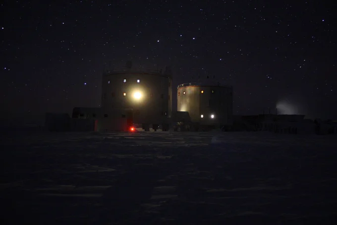 Concordia Station in the polar night