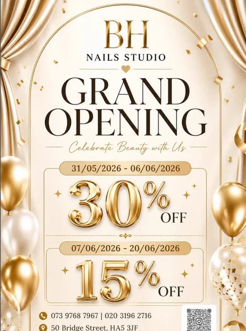 BH Nails Studio is now OPEN in Pinner