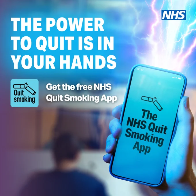 The power to quit is in your hands. Get the free NHS Quit smoking app.