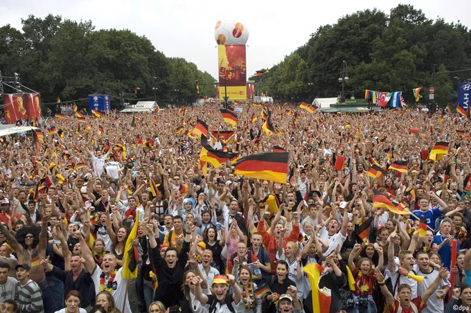 Fans at a public viewing