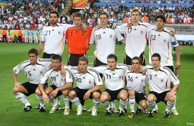 Germany teaming lining up before a match at the 2006 World Cup