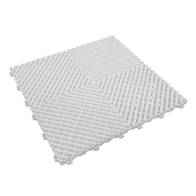 This White MotoVent Tile is the ultimate modular tile, renowned for its superior strength and exceptional performance. With tile dimensions of 400mm x 400mm x 18mm, it offers a perfect fit for a wide range of applications. What sets MotoVent Tiles apart is its unique construction as the only solid flooring tile created with a 4-point injection mould, ensuring unmatched durability and reliability. These White MotoVent Interlocking Tile are a perfect solution for Garages, Workshops, Warehouses, Gyms, Factories, Commercial and Temporary Spaces making your flooring space stand out.