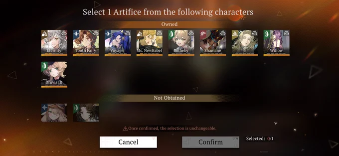 ALT: select one free potrait from the following chars; Eternity, Tooth Fairy, Voyager, Mrs. New Babel, Sotheby, Shamane, 6, Willow, Druvis